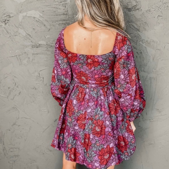 NWT Ruthie Grace Olivaceous Chasing Sunsets Babydoll Floral Autumn Dress - Picture 3 of 13